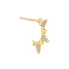 14K Gold / Single Diamond Spike Hoop Earring 14K - Adina Eden's Jewels