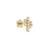 14K Gold Pavé Cactus Threader Stud Earring 14K - Adina Eden's Jewels