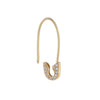 14K Gold / Single Diamond Dainty Safety Pin Earring 14K - Adina Eden's Jewels