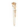 14K Gold / Single Diamond Stars Chain Stud Earring 14K - Adina Eden's Jewels