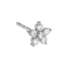 14K White Gold / Single Diamond 5 Petal Flower Stud Earring 14K - Adina Eden's Jewels