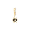 14K Gold / Single Diamond Enamel Starburst Huggie Earring 14K - Adina Eden's Jewels