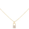 14K Gold Tiny Diamond Lock Necklace 14K - Adina Eden's Jewels