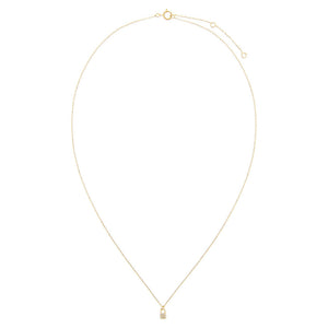  Tiny Diamond Lock Necklace 14K - Adina Eden's Jewels
