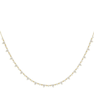 14K Gold Diamond Multi Trio Choker 14K - Adina Eden's Jewels