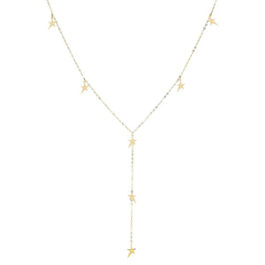 14K Gold Multi Stars Lariat Necklace 14K - Adina Eden's Jewels