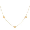 14K Gold Solid Hearts Necklace 14K - Adina Eden's Jewels