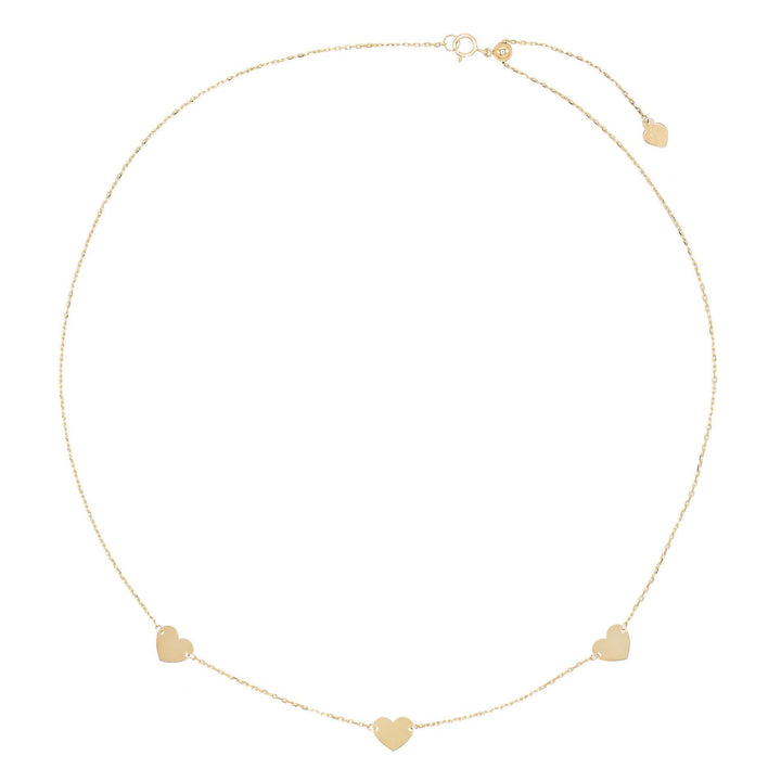  Solid Hearts Necklace 14K - Adina Eden's Jewels