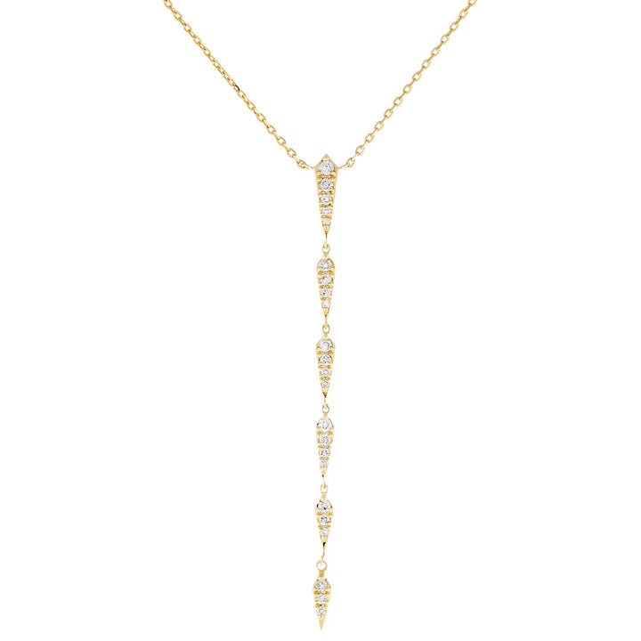 14K Gold Diamond Multi Bar Lariat 14K - Adina Eden's Jewels