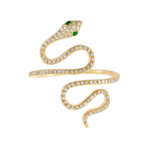  Diamond Snake Wrap Ring 14K - Adina Eden's Jewels