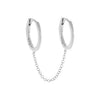  Solid Double Chain Huggie Earring 14K - Adina Eden's Jewels