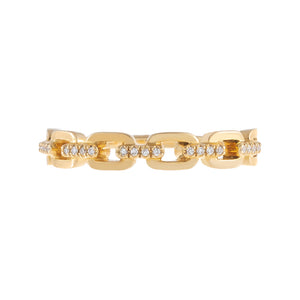  Diamond Box Link Ring 14K - Adina Eden's Jewels