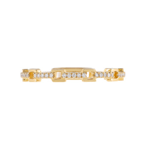  Diamond Thin Chain Link Ring 14K - Adina Eden's Jewels