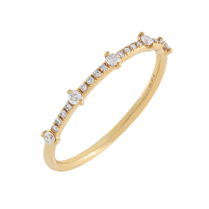 14K Gold / 6.5 Diamond Thin Ring 14K - Adina Eden's Jewels