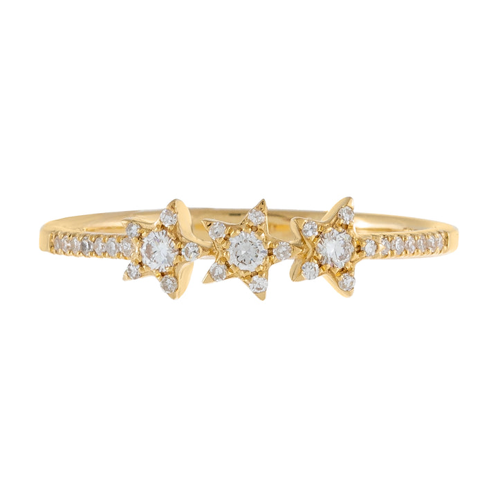  Diamond Triple Star Ring 14K - Adina Eden's Jewels