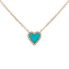 Turquoise Mini Turquoise Heart Necklace 14K - Adina Eden's Jewels