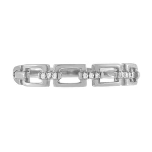  Diamond Pavé Box Link Ring 10K - Adina Eden's Jewels