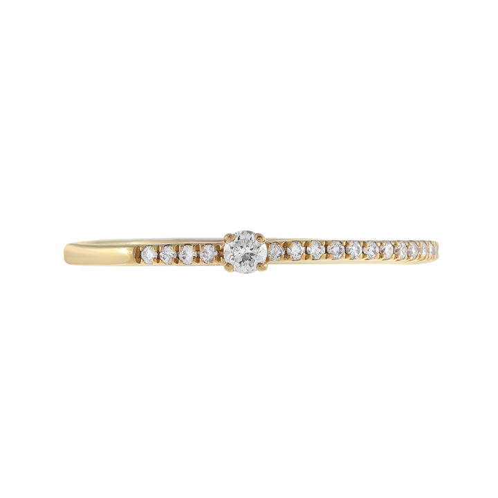  Diamond Micropavé X Solitaire Ring 10K - Adina Eden's Jewels