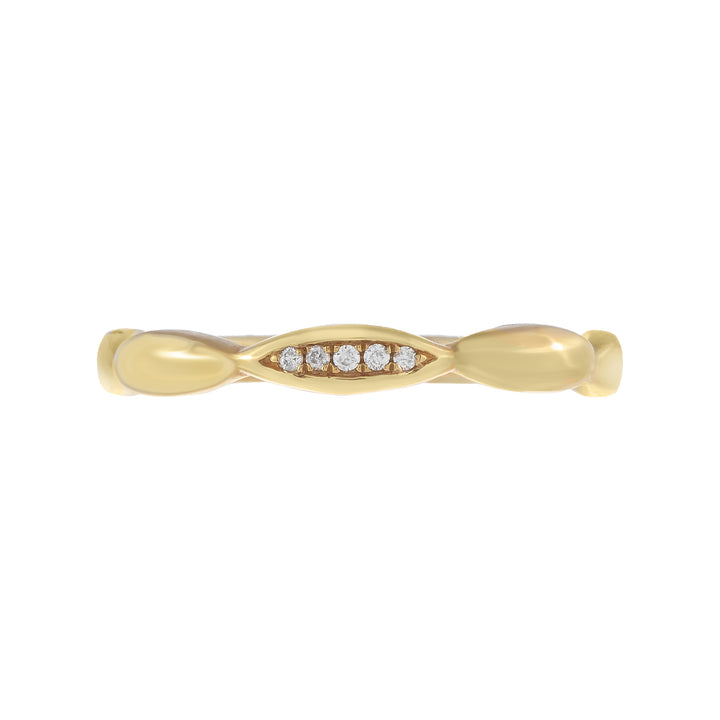  Diamond Bamboo Ring 10K - Adina Eden's Jewels