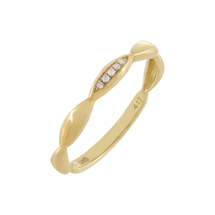  Diamond Bamboo Ring 10K - Adina Eden's Jewels