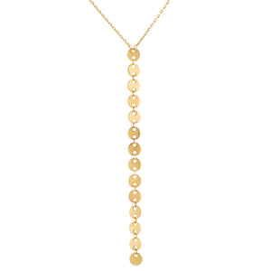 14K Gold Multi Disc Lariat 14K - Adina Eden's Jewels