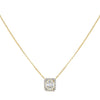 14K Gold / Small Diamond Illusion Baguette Pendant Necklace 14K - Adina Eden's Jewels