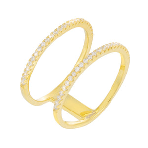 Gold / 8 Micro Pavé Double Row Ring - Adina Eden's Jewels