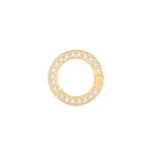 14K Gold Diamond Circle Charm 14K - Adina Eden's Jewels