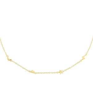 Gold Solid Multi Charms Choker - Adina Eden's Jewels