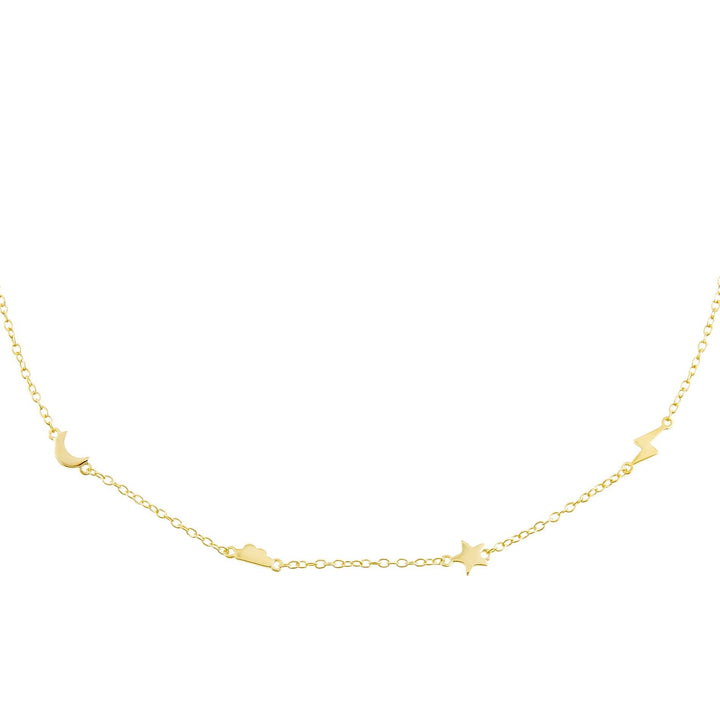 Gold Solid Multi Charms Choker - Adina Eden's Jewels
