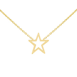 14K Gold Open Star Necklace 14K - Adina Eden's Jewels