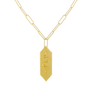 Gold Snake Pendant Link Necklace - Adina Eden's Jewels
