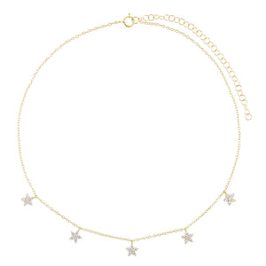  Dangling CZ Flower Choker - Adina Eden's Jewels