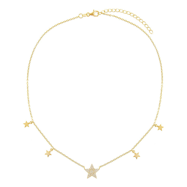  Pavé X Solid Stars Necklace - Adina Eden's Jewels