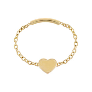 14K Gold / 4 Heart Chain Ring 14K - Adina Eden's Jewels