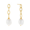 Pearl White Pearl Drop Link Stud Earring - Adina Eden's Jewels