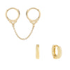 Gold Handcuff Huggie Earring Combo Set - Adina Eden's Jewels