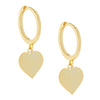 Gold Solid Heart Huggie Earring - Adina Eden's Jewels