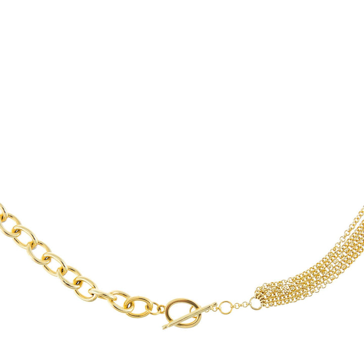 Gold Mixed Chain Toggle Necklace - Adina Eden's Jewels