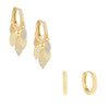 Gold Pavé X Solid Huggie Earring Combo Set - Adina Eden's Jewels