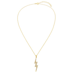  Pavé Large Lightning Bolt Necklace - Adina Eden's Jewels