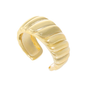 Gold / Single Ridged Ear Cuff - Adina Eden's Jewels