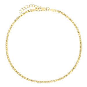 Gold Round Chain Anklet - Adina Eden's Jewels