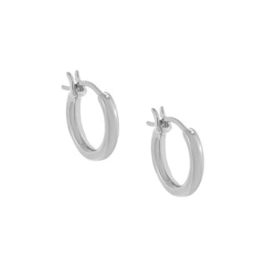 Silver Thin Tube Hoop Earring - Adina Eden's Jewels