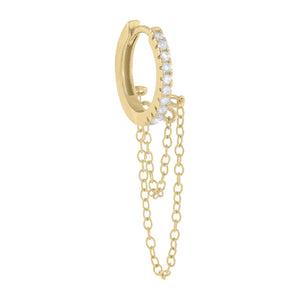  Pavé Chain Huggie Earring - Adina Eden's Jewels