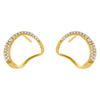 Gold Pavé Open Circle Stud Earring - Adina Eden's Jewels