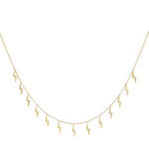 Gold Solid Dangling Bolt Necklace - Adina Eden's Jewels