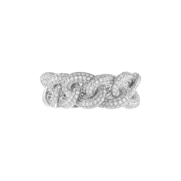  Pavé Oval Chain Link Ring - Adina Eden's Jewels