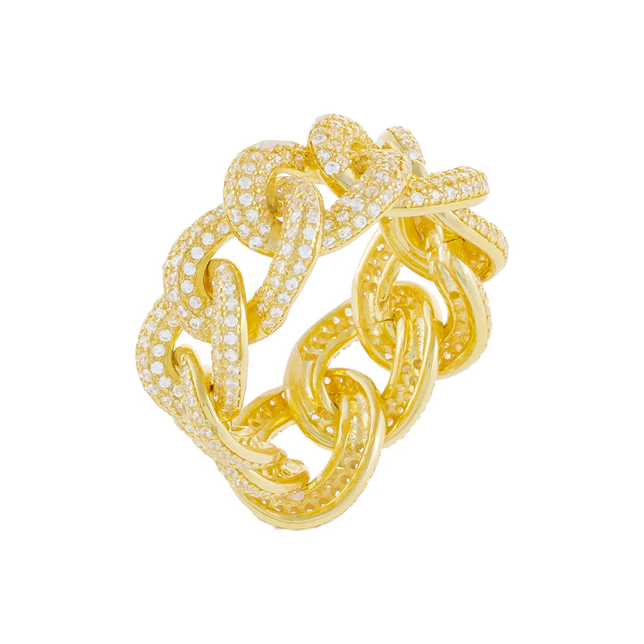  Pavé Oval Chain Link Ring - Adina Eden's Jewels