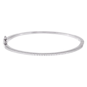 Silver Thin Pavé Bangle - Adina Eden's Jewels
